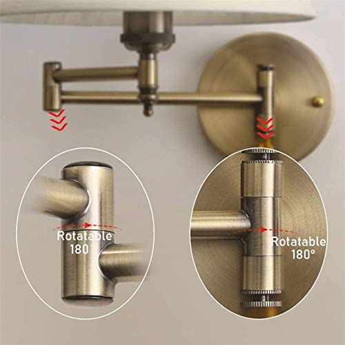 Lámpara de pared de brazo dorado interior LED con base E27 6