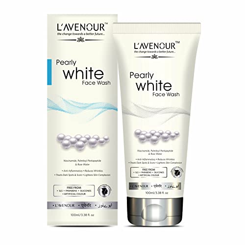 Image of L'avenour Pearly White Face Wash for Men & Women With Niacinamide, Rose Water, Reduce Wrinkles, Treat Dark Spots & Scars, Anti-Inflammatory, For Normal & Oily Skin, Paraben Free - 100ml (Pack of 2)