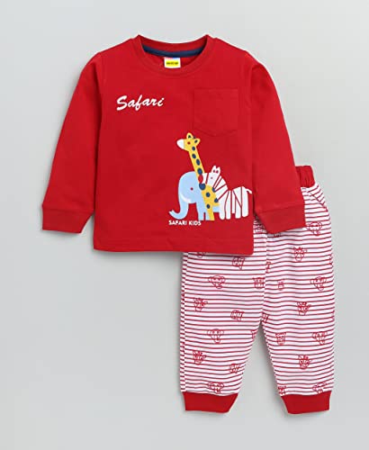 Image of BABA AND BABY Long Sleeves Round Neck T-Shirt and Pant Set for Baby Boys