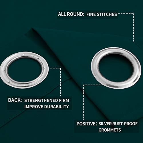 Image of Easy-Going Blackout Curtains for Bedroom, Solid Thermal Insulated Grommet and Noise Reduction Window Drapes, Room Darkening Curtains for Living Room, 2 Panels (52x84 in,Deep Teal)