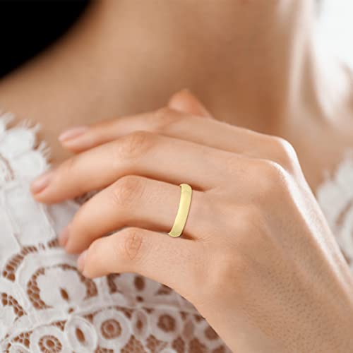 3Mm Domed Wedding Band In 10K Yellow Gold #TOP6