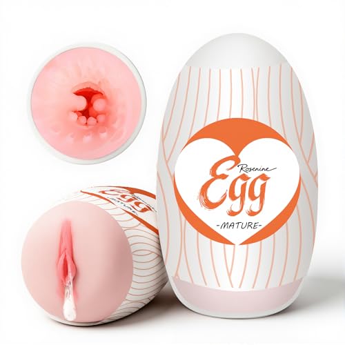 Image of Egg Male Masturbators for Penis Training,Textured Stroker Pocket Pussy Stretchable Stimulator Sleeve with Strong Suction, Realistic Portable Anal Sex Toys for Men（Virgin Vagina）