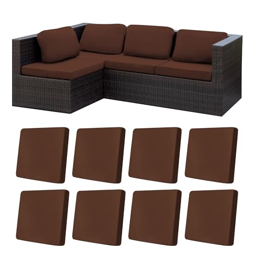 Image of BIETYONE 8 Pcs Stretch Patio Cushion Covers,for Outdoor Couch Covers Replacement,Patio Slipcovers Couch Cover,Washable Furniture
