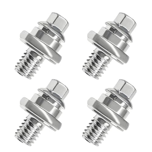 VCYOPN 4 PCS Side Battery Terminal Bolts, 3/8"-16 Carbon Steel Standard Side Terminal Bolts Short Stud, Universal Vehicle Side Post Battery Bolt Replacement for Cars Trucks RVs