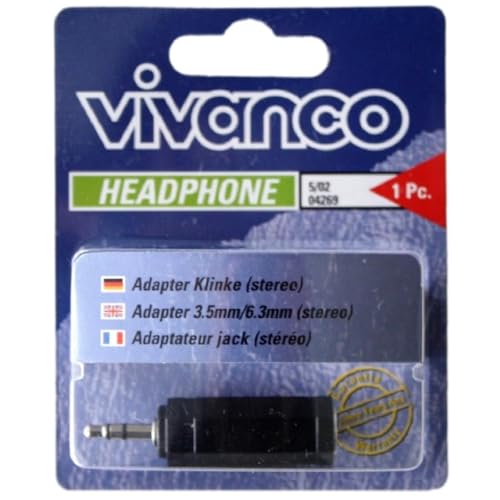 Vivanco 5/02 Audio-Adapter stereo Klinkenst.3,5mm u. Klinkenkuppl.6,35mm