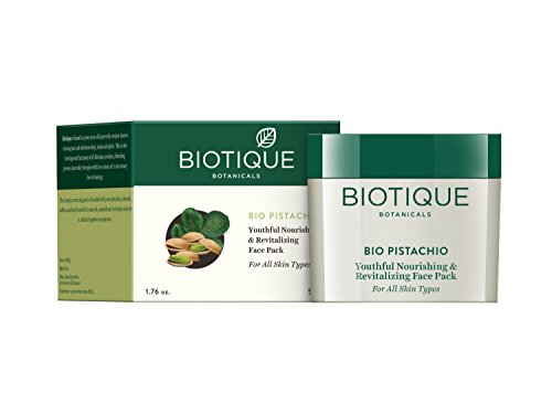 Biotique Bio Pistachio Ageless Nourishing and Revitalizing Face Pack for All Skin Types, 50g