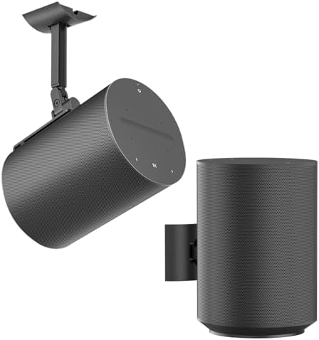 Heavy-duty Speaker Wall Mount and Ceiling Speaker Mount for Sonos Era 100 Wireless Speaker Mount,Tilt & Swivel Adjustable Mount or Sonos Era 100 Speaker with Hardware Kit - 2 Pack, Black