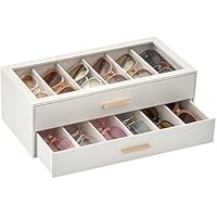 Lolalet Sunglasses Storage Box, Eyewear Eye Glass Sunglass Organizer with Clear Top Lid Display Holder Case for Multi Pair