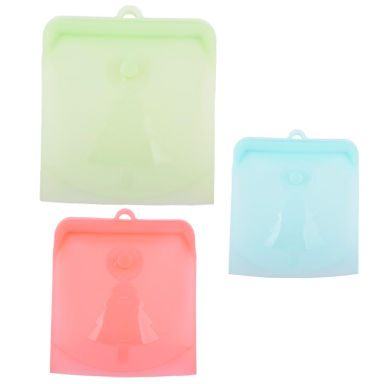 BESTonZON 3pezzi Sacchetti Riutilizzabili Per Alimenti in Silicone Sacchetti Per Congelatore e Pranzo Ermetici Perdite Per Conservare Cibo Frutta Verdure e Snack