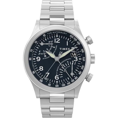 TH-③搭載 42㌅純正ウイール65mm＜税送料4890円込み＞WOOD 42㌅ Timex Men's Waterbury Traditional Fly Back Chronograph 43mm Watch