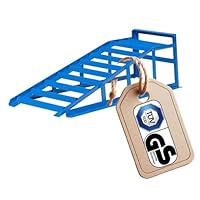 cartrend 10904 Auffahrrampe, blau, Tragkraft 1000 Kg, für Reifen bis 195mm Breite, mit Überfahrschutz 1 Stück, Hebebühne, KFZ Rampe, Auffahrbock, Hebeplattform,