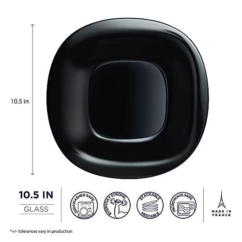Luminarc Carine Dinner Plate Black 6Pc Set Dinnerware, 10.5-Inch #TOP7