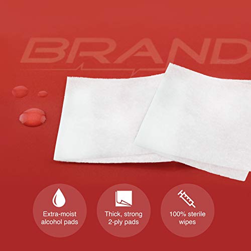 Alcohol Prep Pads (100-Pack) | Thick 2-Ply Antiseptic/Sanitizing Isopropyl Medical Wipes | Individually Wrapped Alcohol Cleansing Swabs for Antibacterial Protection, Diabetic Supplies, Hospitals
