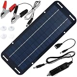 Glewi Caricatore portatile da 30 W 12 V per pannello solare, impermeabile, ad alto rendimento, per auto, camper, barca, campeggio, uso nero