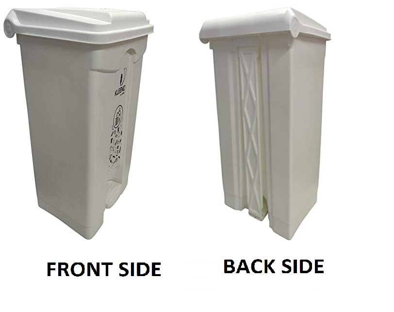 Image of Cello Strong Plastic Step-On Pedal Garbage Dustbin 60 Ltr White & White (COMBO)
