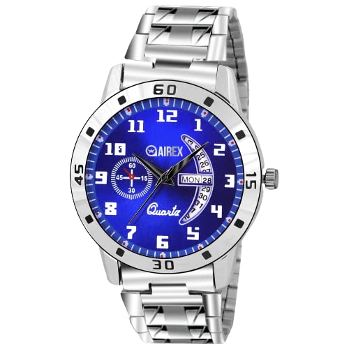 AIREX Latest Day and Date Function Dial with Silver Chain Analog Watch - for Men Air DD Chain 1 Analog Watch - for Men (Blue) (B0BR1KXWGM) Amazon Price History, Amazon Price Tracker