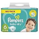 Pampers Baby Windeln Größe 6 (13-18kg) Baby-Dry, Extra Large, 52 Windeln