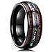 King Will 8mm Green/Black Carbon Fiber Inlay Silver Tungsten Carbide Ring Comfort Fit Wedding Band(10)