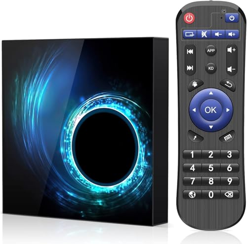 Android 10.0 TV Box, H616 de cuatro núcleos con 4 GB de RAM y 32 GB de ROM, Android Box, Smart TV Box 6K HD compatible con WiFi dual 2.4G/5.0G, BT5.0 y decodificación H.265 para reproductor multimedia