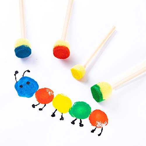 image for AVIDE 48Pcs Assorted Size Round Sponges Brush Set - Paint Tools for Ki