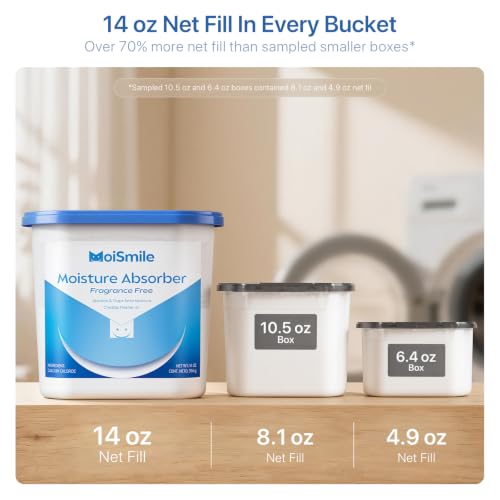 Image of Large Moisture Absorber Buckets, 14 oz Each, Fragrance Free, 3 Pack | 14 oz Net Fill Per Bucket; Visible Water Collection; Up to 90 Days; No Added Fragrance for Bathrooms and Closets