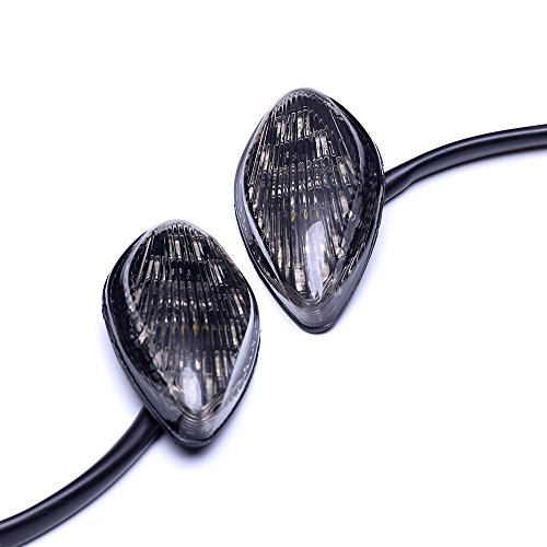 Husuku Led Front Flush Mount Turn Signal Light Brake Blinker Indicator Market Lamp For Honda Grom 2014-2019 -Smoke Lens (Pack Of 2) (Transparent Len) #TOP1
