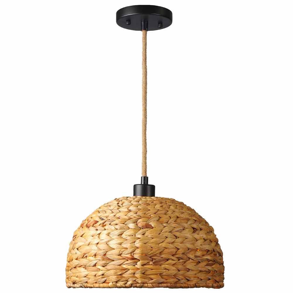 Lampe à suspension en rotin tressé main style bohème pour salon