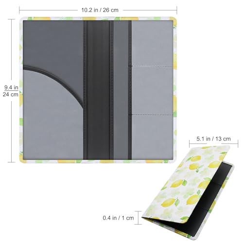 Image of LumiMokki Premium Car Registration & Insurance Card Holder with Magnetic Shut, Vehicle Glove Box Car Organizer - For Documents, Cards, License (Lemon)