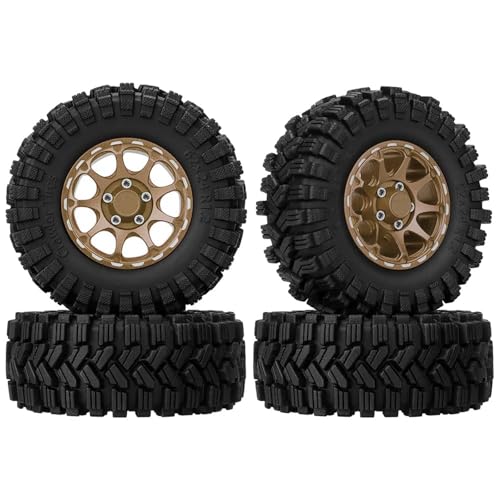 RC�r�[�h���b�N�^�C���p�[�c For TRX4M 1/24 For Axial For SCX24 1/18 �A���~ 1.2 �r�[�h���b�N �z�C�[�� �^�C�� �\�t�g�S���S�� 62 × 24 �~�����[�g�� 9 �X�|�[�N RC �A�b�v�O���[�h���i(Brown)