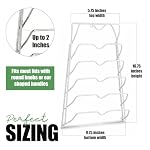 6 Pot Lid Organizer for Cabinet Door or Pantry Wall - Closet Door Pots and Pans Lids Holder - Glass or Metal Pan Covers Cabinet Organizer Kitchen Storage - White 6 Tier Lid Rack - Image 2