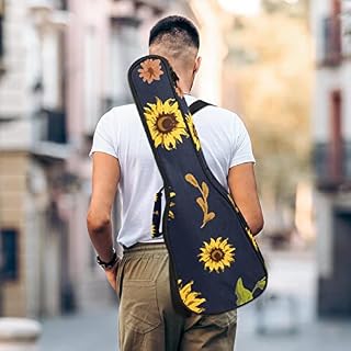 Housse pour ukulélé avec motif tournesols jaunes et fond bleu marine 10 mm – Rembourrage épais de 53,3 cm – Avec sangles… - Les Beatles, Paul McCartney, John Lennon, RIngo Starr, George Harrison Housse pour ukulélé avec motif tournesols jaunes et fond bleu marine 10 mm - Rembourrage épais de 53,3 cm - Avec sangles… – Image 5