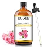 EUQEE アロマオイル ローズ エッセンシャルオイル 天然100％ 精油 大容量118ML アロマ・スキンケア兼用 アロマディフューザー用 贈り物に最適