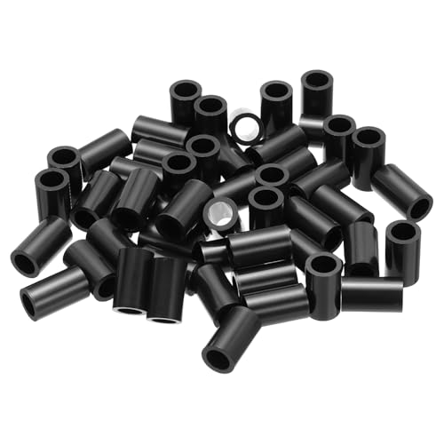 PATIKIL 50個M4 A B SスペーサーM6 x 9mm OD x 15mm Lプラスチックラウンドスペーサーワッシャー黒スタンドオフナットノンスレッドスクリューボルト電気アウトレット