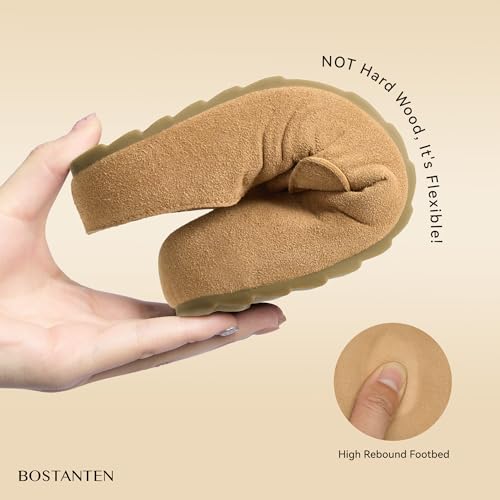 Image of BOSTANTEN Clogs for Women Wide Width Comfortable Suede Mules with Soft Footbed and Arch Support, Cute Slip On Potato Shoes