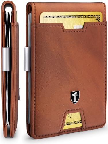 TRAVANDO Slim Wallet with Money Clip RFID Blocking Wallet | Credit Card Holder | Travel Wallet | Minimalist Mini Wallet Bifold for Men with Gift Box