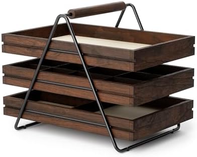 Umbra Terrace Takı Tepsi Ceviz Takı Tepsisi, Ahşap, Ceviz, 25,4 x 17,78 x 19,68 cm - Görsel 1