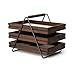 Umbra Terrace Jewelry Tray – Three-Tier Jewelry Tray With Three Sliding Linen Lined Wood Trays With Metal Frame and Handle, Easy Storage and Access, Black/Walnut Finish