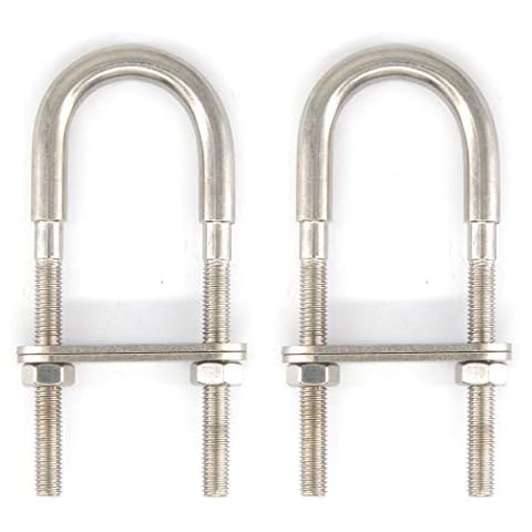 304 Stainless Steel U Bolt Set Marine Boat Deck Hardware M6x90 2PCS Cover