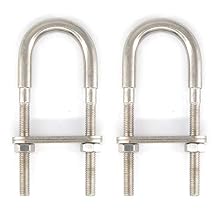304 Stainless Steel U Bolt Set Marine Boat Deck Hardware M8x100 2PCS