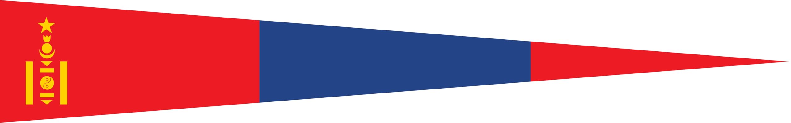 Fanion de Mongolie haut de gamme - Drapeau marine rouge jaune aux finitions d'excellence
