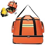 YAJJL Notfall-Erste-Hilfe-Tasche, Rollbare Arzttasche Mit Rollen Und Reflektoren, Teleskopstange Und Fächern Zur Organisation Der Gegenstände, Schultergurt-Aufbewahrungssystem Für Hauskrankenpfleger