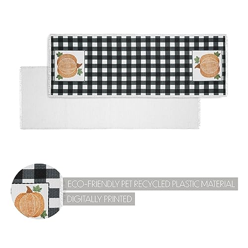 VHC-Brands-Annie-Black-Check-Pumpkin-Seasonal-Fall-Autumn-Thanksgiving-Halloween-Decor-for-Kitchen-Dining-Room-Party-Gifts-Table-Runner-12×36 VHC Brands Annie Black Check Pumpkin Seasonal Fall Autumn Thanksgiving Halloween Decor for Kitchen Dining Room Party Gifts Table Runner 12×36