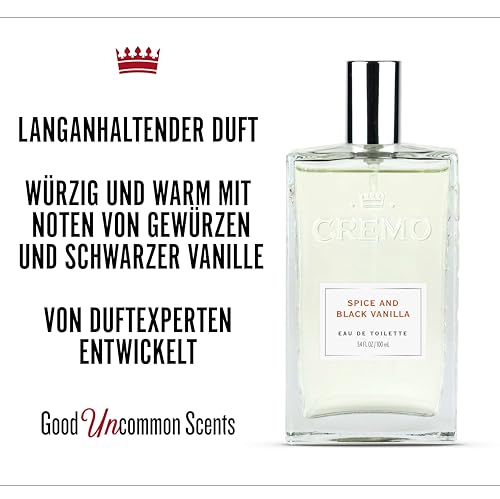 Cremo Men's Eau de Toilette, Spice and Black Vanilla Cologne for Men, Spicy Men's Perfume Gift for Men, 100 ml - Image 6