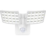 LUOWAN LED Strahler mit Bewegungsmelder Außen 20W Außenstrahler 5000K Led Aussenleuchte mit 2 verstellbaren Köpfen IP65 Wasserdicht Sicherheitslicht Flutlichtstrahler für Garten Garage Terrasse Hof