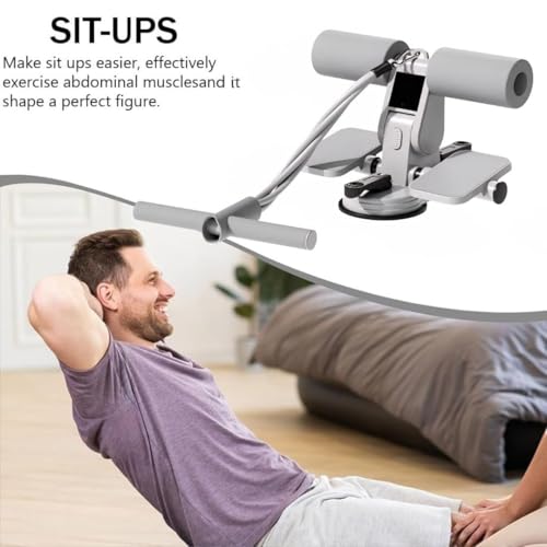 Image of Sit Up Equipment Double Suction Cups Sit Up Bar Portable Sit-Up Assistant Device Fixed Foot Abdominal Muscle Trainer Device, Portable Sit Up Bar with Foam Padded for Floor Abs Home Workout