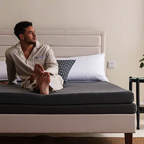 Dyonery 4 Inch Full Memory Foam Mattress Topper With 4 Inch Medium Support Base, 8 Inch Memory Foam 2 In 1 Mattress Topper, Hook&Loop Adjustable Topper In A Box, Certipur-Us Certified, 54”X75”, Grey #TOP4