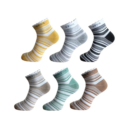 Kevasocks Activewear women Ankle Stripes 6 pairs pack socks Aw20-image-0