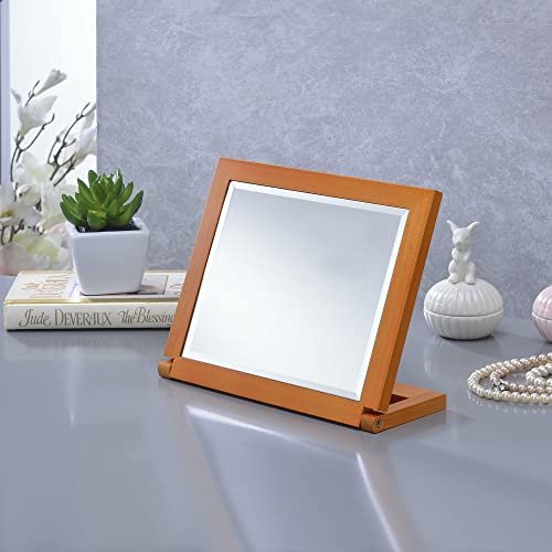 Espejo de Maquillaje Rectangular 8" en Madera Marrón miniatura 5