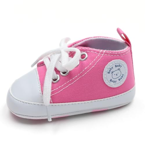 Baby Girls Boys Casual Comfortable Sneakers, Lightweight Non-Slip Walking Shoes for Vacation, Party, All Seasons (Pink, Infant, Women, 0 Months, Age Range, US Footwear Size System, 6 Months, Medium)