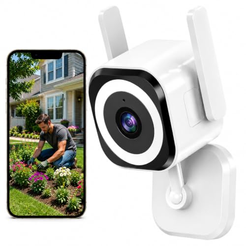 GUOANVISION Cameras for Home Security Indoor Outdoor, Dual Antenna 5G/2.4G WiFi Security Camera, Plug-in Stable Live View, 2K Color Night Vision, 4X Zoom, 2-Way Audio, IP66, SD/Cloud